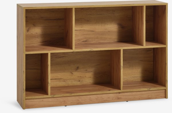 Bookcase MOSBJERG 6 shelves oak colour