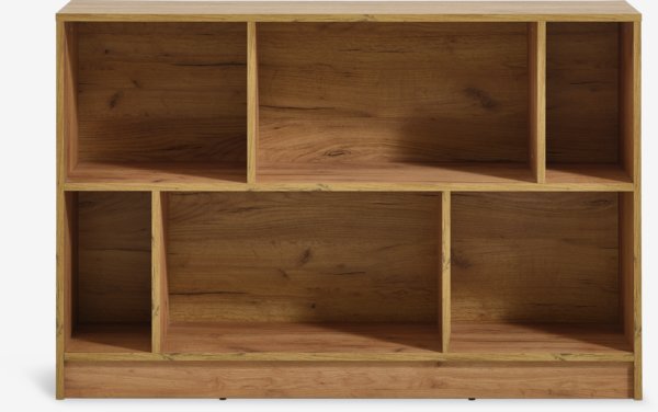 Bookcase MOSBJERG 6 shelves oak colour