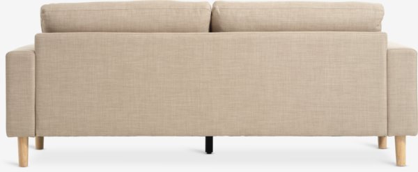 Sofa EGENSE 3 seater sand fabric/oak colour