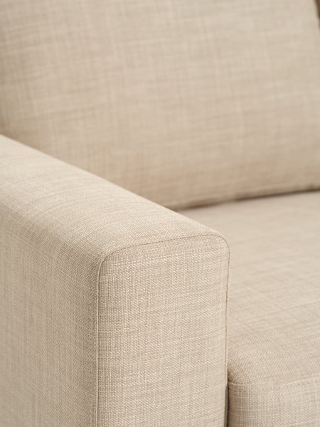 Sofa EGENSE 3 seater sand fabric/oak colour