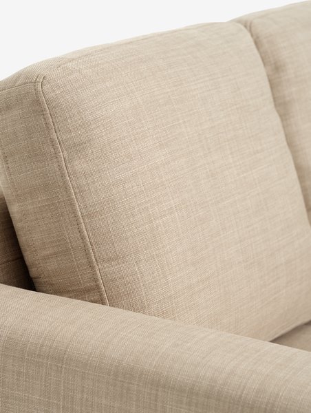 Sofa EGENSE 3-pers. sandfarvet stof/egefarve