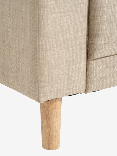 Sofa EGENSE 3-Sitzer Stoff sand/eichenfarben