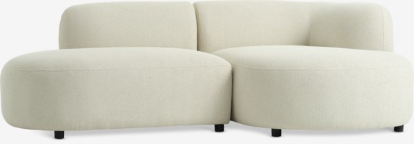 Sofa JYLLINGE Chaiselongue Teddyplüsch beige