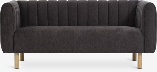 Sofa MAGLEBY 2.5-seater dark brown fabric/oak colour