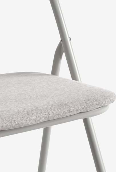 Chaise pliante VOEL tissu sable clair