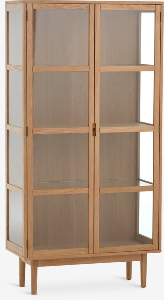 Display cabinet VESTERBY high 2 doors natural oak