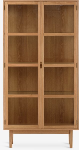 Display cabinet VESTERBY high 2 doors natural oak