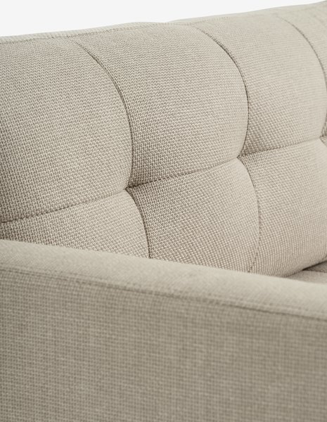 Sofa bed chaise longue TEGLHUSE beige fabric