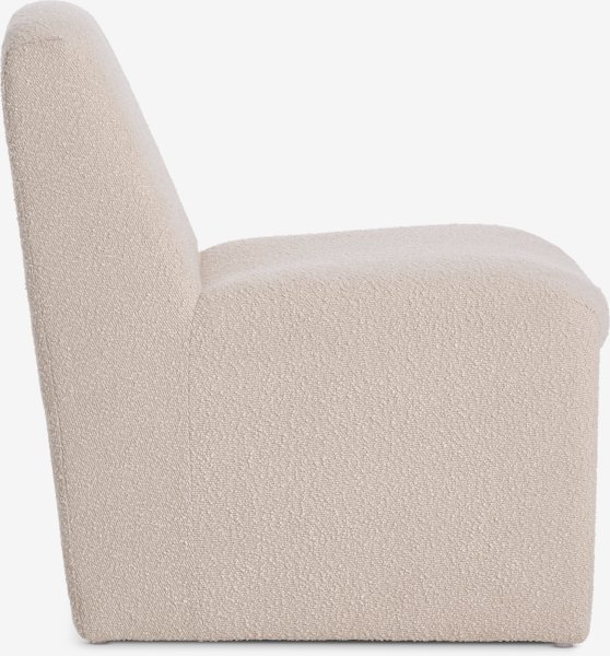 Sedia lounge BULLERUP tessuto teddy bianco