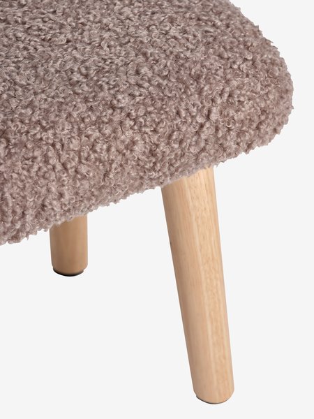 Armchair w/footstool HVILSTED sand teddy/natural