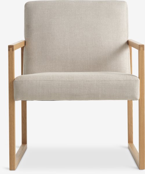 Fauteuil KALUNDBORG tissu sable/chêne