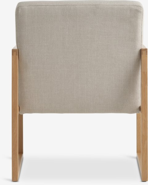 Fauteuil KALUNDBORG tissu sable/chêne