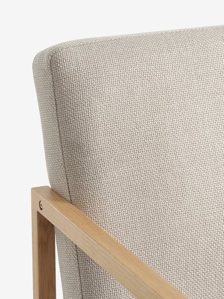 Fauteuil KALUNDBORG tissu sable/chêne