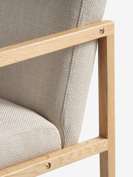 Fauteuil KALUNDBORG tissu sable/chêne