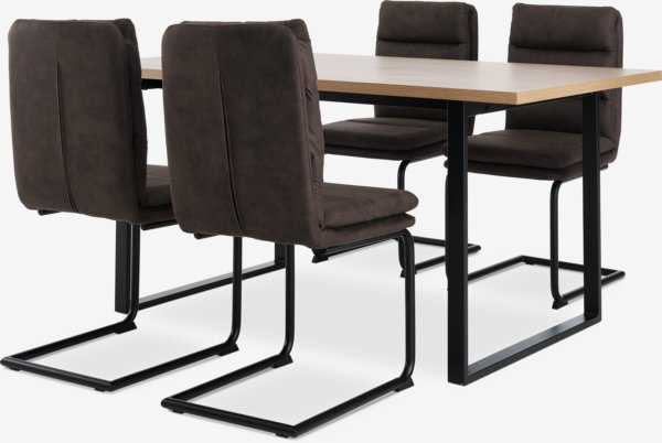 AABENRAA L160 table oak + 4 ULSTRUP chairs anthracite/black