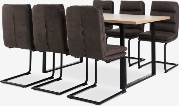 AABENRAA L160 table oak + 4 ULSTRUP chairs anthracite/black