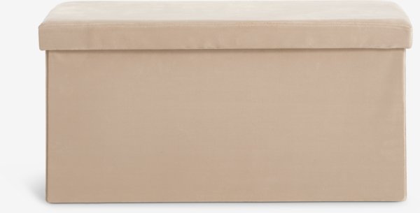 Pouf AUNING 76x38 a/rangement velours sable foncé