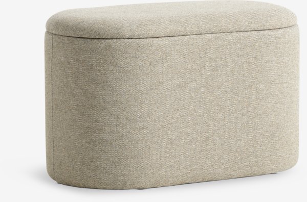 Pouf GISLEV 65x36 cm con contenitore tessuto color sabbia