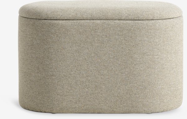 Pouf GISLEV 65x36 cm con contenitore tessuto color sabbia