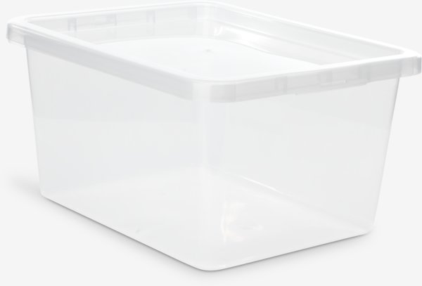 Storage box BASIC BOX 20L w/lid transparent