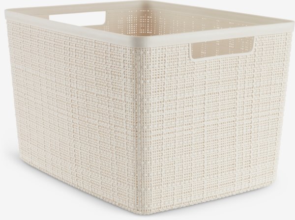 Panier JUTE 20L plastique blanc cassé