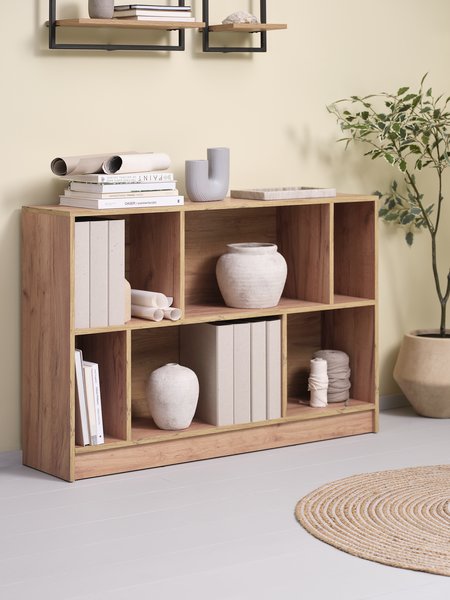 Bookcase MOSBJERG 6 shelves oak colour