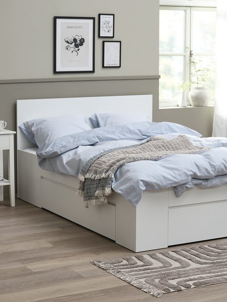 Bed frame LIMFJORDEN 3 drawers King white