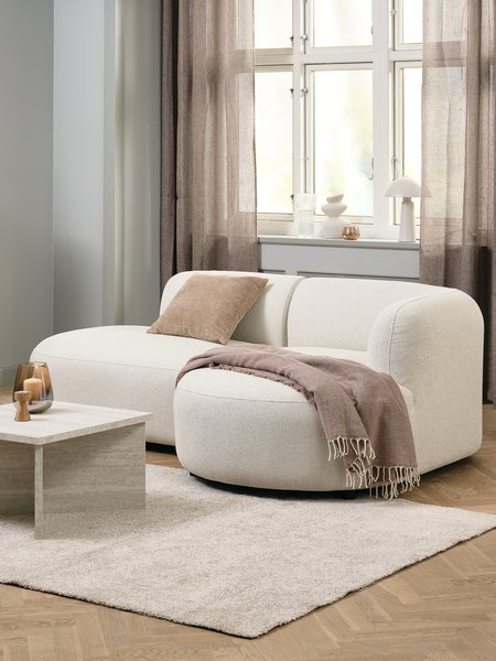 Divano JYLLINGE con chaise longue tessuto teddy beige