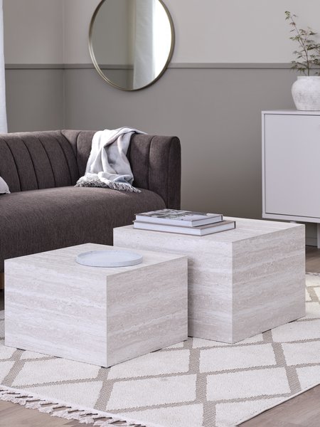 Coffee table ROLSTED 58x58/50x50 marble colour 2pcs