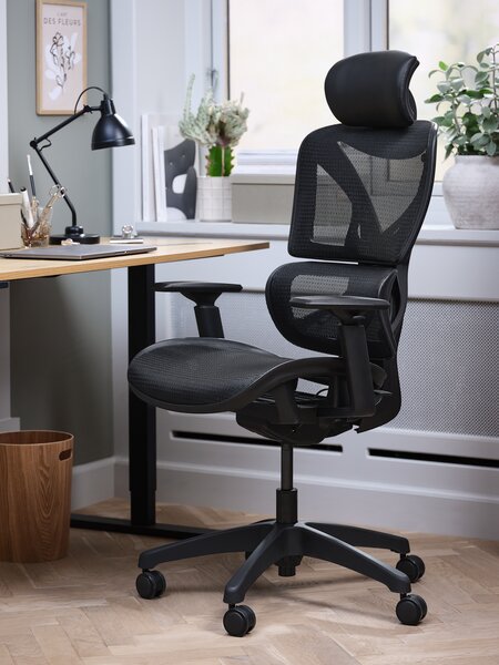 Office chair VARPELEV black mesh/black