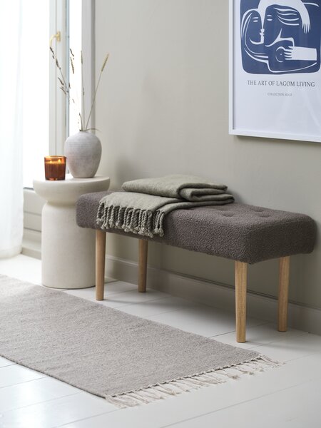 Bench HAGEBRO dark grey fabric/natural