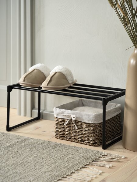 Shoe rack BORNHOLM 1 shelf stackable black