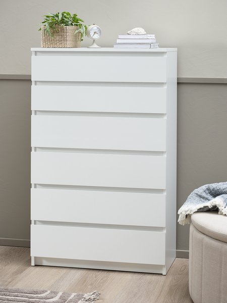 Commode 6 tiroirs TANGBJERG blanc