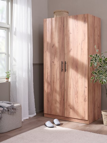 Garde-robe VIBY 101x200 2 portes couleur chêne naturel