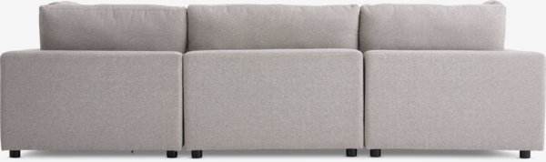 Canapé modulable LUNDBY 5pers. méridienne tissu sable