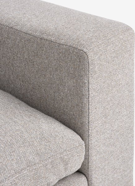 Canapé modulable LUNDBY 5pers. méridienne tissu sable