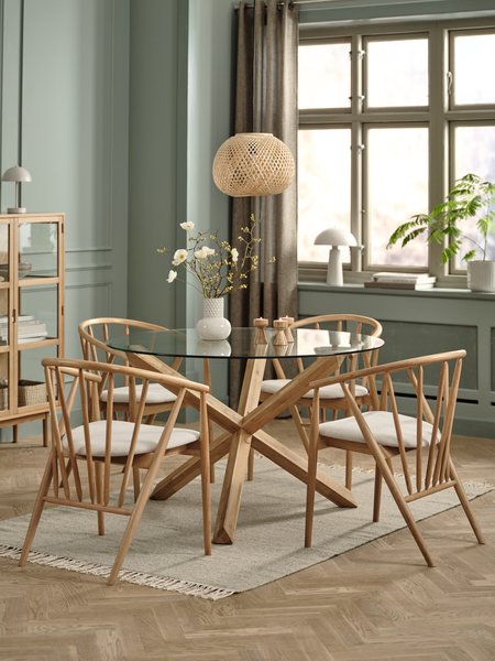 AGERBY D119 table oak + 4 ARNBORG chairs oak/off-white