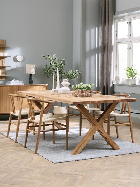 GRIBSKOV L230 table chêne + 4 GUDERUP chaises chêne/naturel