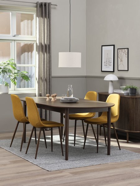 Table MARSTRAND 100x200/280 chêne foncé