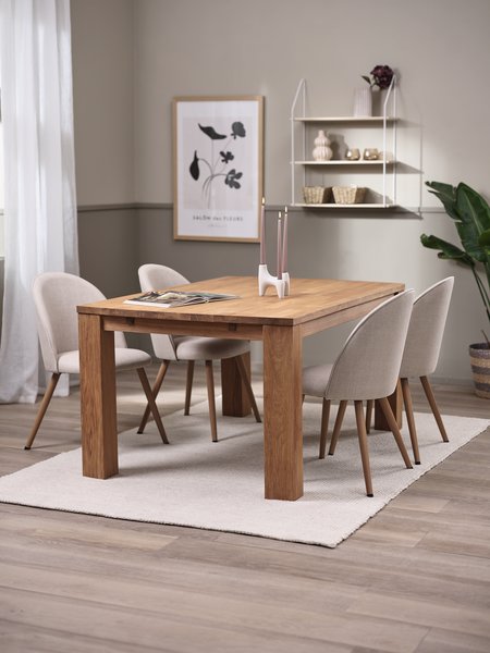 OLDE L160 table chêne + 4 THORUP chaises beige/chêne