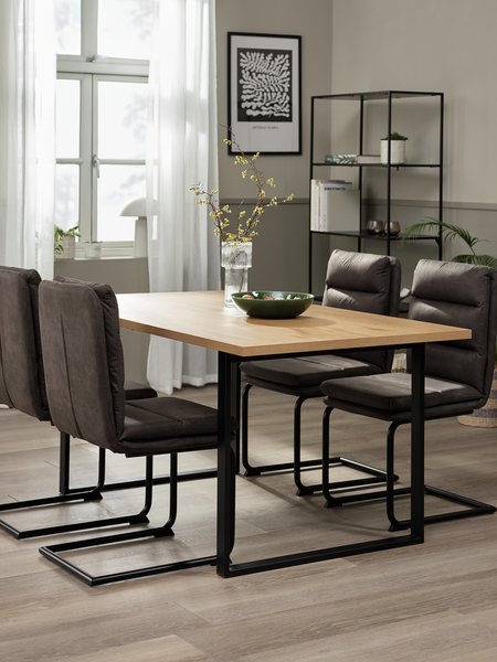 AABENRAA L160 table oak + 4 ULSTRUP chairs anthracite/black