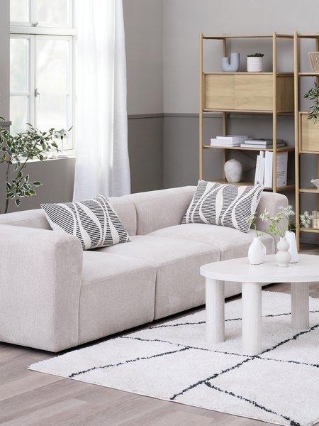 Modulsofa SKEJBY 3-pers. sandfarvet stof