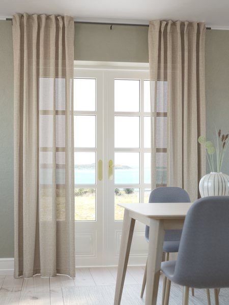 Curtain AGA 1x140x300 linen-look khaki