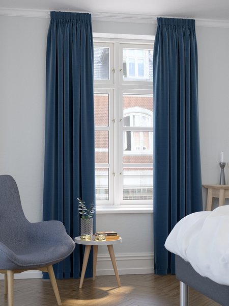 Curtain AUSTRA 1x140x300 velvet blue