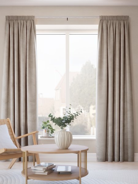 Curtain AUSTRA 1x140x300 velvet taupe