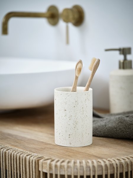 Toothbrush holder TORUP beige stone