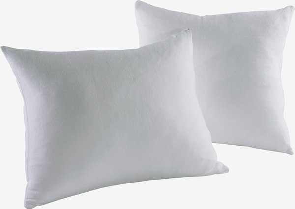 Kussensloop MALENE molton flanel 2st 60x70 wit