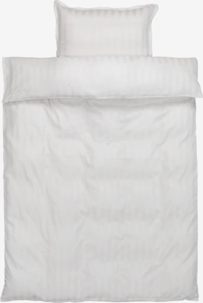 Parure de lit en satin NELL 160x210 blanc