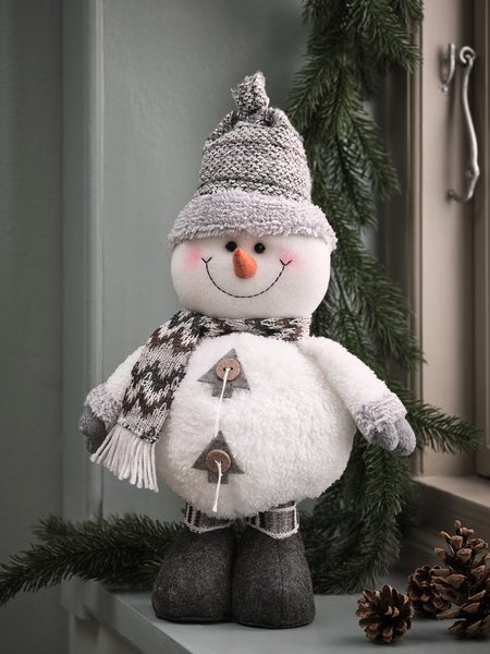 Bonhomme de neige BALDER l24xL15xH40cm blanc