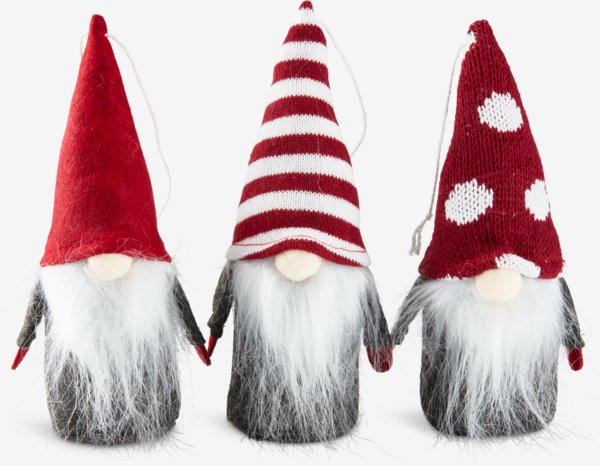 Christmas elf BOND D7xH17cm with felt assorted